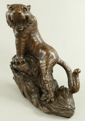 Casa Padrino scultura decorativa in bronzo di lusso leone su roccia 10 x 19 x A. 21 cm - Figura decorativa in bronzo - Decorazione da scrivania - Accessori decorativi di lusso