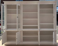 Landhausstil Massivholz Schrank Wohnzimmerschrank Bücherschrank Weiß Country Style Solid Wood Cabinet Living Room Cabinet Bookcase White