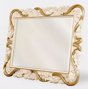 Casa Padrino Luxus Barock Spiegel Cremeweiß / Gold - Hangefertigter Barockstil Wandspiegel - Luxus Möbel im Barockstil - Prunkvolle Barock Möbel - Edel & Prunkvoll