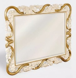 Prunkvoller Luxus Barock Spiegel Wandspiegel Cremeweiß Gold Magnificent Luxury Baroque Mirror Wall Mirror Cream White Gold