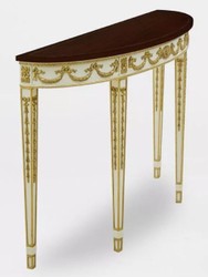 Casa Padrino consola barroco de lujo blanco / oro / marrón oscuro - Mesa consola hecha a mano de madera maciza - Muebles de salón de lujo en estilo barroco - Muebles barrocos - Interiores barrocos