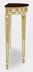 Casa Padrino consola barroco de lujo blanco / oro / marrón oscuro - Mesa consola hecha a mano de madera maciza - Muebles de salón de lujo en estilo barroco - Muebles barrocos - Interiores barrocos