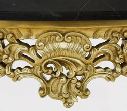 Casa Padrino console baroque de luxe or / noir - Console fait main en bois massif avec plateau en marbre - Meuble de salon de luxe de style baroque - Meuble baroque - Ameublement baroque
