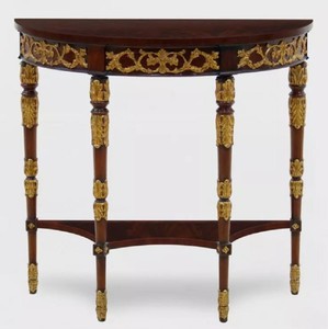 Casa Padrino consolle barocco di lusso marrone scuro / oro 90 x 35 x A. 86 cm - Consolle in legno massello fatta a mano - Mobili soggiorno di lusso stile barocco - Mobili barocchi