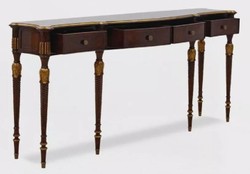 Casa Padrino consolle barocco di lusso marrone scuro / oro antico - Consolle fatta a mano in legno massello con 4 cassetti - Mobili soggiorno di lusso stile barocco - Mobili barocchi