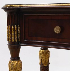 Casa Padrino consolle barocco di lusso marrone scuro / oro antico - Consolle fatta a mano in legno massello con 4 cassetti - Mobili soggiorno di lusso stile barocco - Mobili barocchi