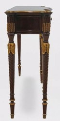 Casa Padrino consolle barocco di lusso marrone scuro / oro antico - Consolle fatta a mano in legno massello con 4 cassetti - Mobili soggiorno di lusso stile barocco - Mobili barocchi