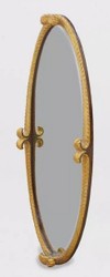 Casa Padrino luxury baroque standing mirror antique gold / dark brown - Oval baroque style bedroom mirror - Luxury bedroom furniture in baroque style - Baroque furniture - Noble & magnificent