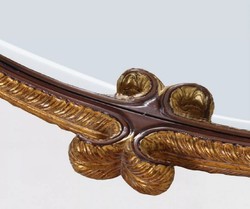 Ovaler Luxus Barock Standspiegel Antik Gold Dunkelbraun Oval Luxury Baroque Standing Mirror Antique Gold Dark Brown