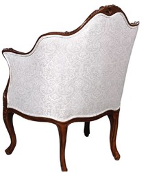 Casa Padrino poltrona barocco di lusso con motivo elegante argento / marrone scuro - Magnifica poltrona da soggiorno in stile barocco - Mobili da soggiorno barocco - Nobile e Magnifico