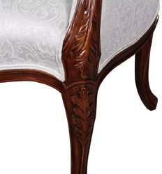 Casa Padrino poltrona barocco di lusso con motivo elegante argento / marrone scuro - Magnifica poltrona da soggiorno in stile barocco - Mobili da soggiorno barocco - Nobile e Magnifico