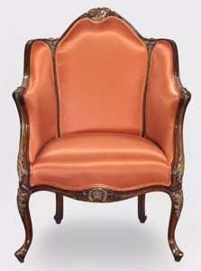 Casa Padrino poltrona barocco di lusso arancio / marrone scuro / bronzo - Magnifica poltrona da soggiorno in stile barocco - Mobili da soggiorno barocco - Nobile e Magnifico