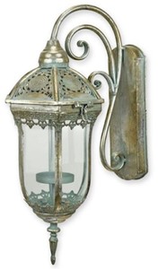 Casa Padrino lanterne murale d'extérieur baroque argent antique 16,5 x 26,6 x H. 45,4 cm - Lanterne d'extérieur baroque - Lanterne murale de jardin de style baroque - éclairage extérieur baroque