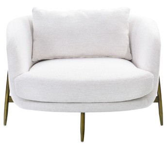 Casa Padrino sillón de lujo blanco / bronce antiguo 100,5 x 80 x A. 67 cm - Sillón de salón - Sillón de hotel - Muebles de salón - Muebles de hotel - Muebles de lujo - Interiores de lujo