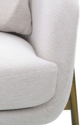 Casa Padrino fauteuil de luxe blanc / bronze antique 100,5 x 80 x H. 67 cm - Fauteuil de salon - Fauteuil d'hôtel - Meuble de salon - Meuble d'hôtel - Meuble de luxe - Ameublement de luxe