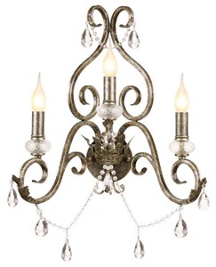 Casa Padrino applique murale baroque en cristal argent antique 48 x H. 51 cm - Magnifique applique en métal de style baroque - Luminaires baroques - Noble & magnifique