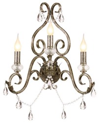 Casa Padrino applique murale baroque en cristal argent antique 48 x H. 51 cm - Magnifique applique en métal de style baroque - Luminaires baroques - Noble & magnifique