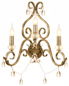 Casa Padrino applique murale baroque en cristal or antique 48 x H. 51 cm - Magnifique applique en métal de style baroque - Luminaires baroques - Noble & magnifique