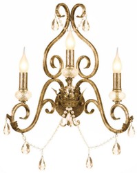 Casa Padrino baroque crystal wall lamp antique gold 48 x H. 51 cm - Magnificent baroque style metal wall lamp - Baroque lights - Noble & magnificent
