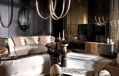 Casa Padrino Luxus Sofa Creme / Grau / Schwarz / Gold 275 x 95 x H. 80 cm - Wohnzimmer Sofa - Hotel Sofa - Wohnzimmer Möbel - Wohnzimmer Einrichtung - Hotel Möbel - Luxus Möbel - Luxus Einrichtung