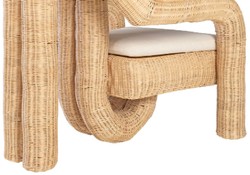 Luxury Rattan Living Room Armchair Natural