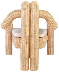 Luxury Rattan Living Room Armchair Natural