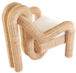 Luxury Rattan Living Room Armchair Natural