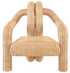 Luxury Rattan Living Room Armchair Natural