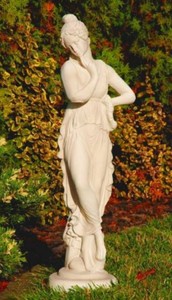 Jugendstil Garten Deko Skulptur Dame Sandfarben