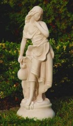 Jugendstil Garten Deko Skulptur Dame Sandfarben