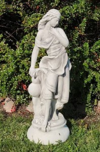 Jugendstil Garten Deko Skulptur Dame Grau