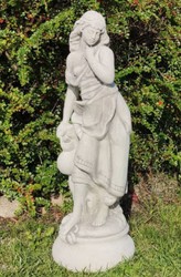 Jugendstil Garten Deko Skulptur Dame Grau