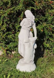 Jugendstil Garten Deko Skulptur Dame Grau