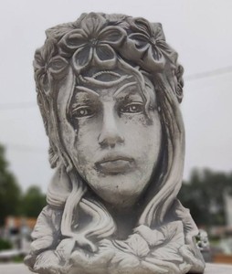 Maceta de Decoración de Jardín Art Nouveau Cabeza de Mujer Gris