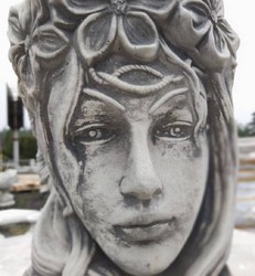 Art Nouveau Garden Decoration Flower Pot Plant Pot Woman's Head Gray