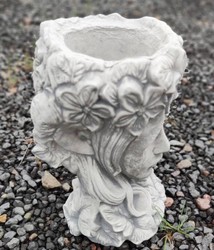 Art Nouveau Garden Decoration Flower Pot Plant Pot Woman's Head Gray