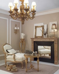 Magnifique Lustre Baroque de Luxe Naturel Marron Crème