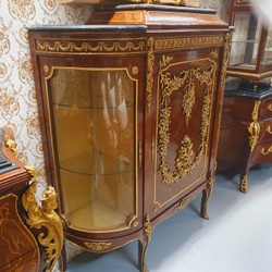 Baroque chest of drawers display cabinet brown gold vintage antique style castle furniture style furniture