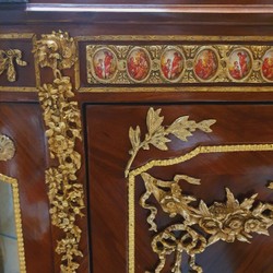 Baroque chest of drawers display cabinet brown gold vintage antique style castle furniture style furniture