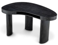 Gebogener Luxus Schreibtisch Bürotisch Schwarzgrau