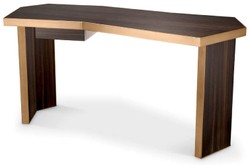 Table de Bureau de Luxe avec Tiroir Marron Laiton