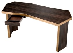 Table de Bureau de Luxe avec Tiroir Marron Laiton