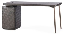 Escritorio Mesa de Oficina de Lujo con Cajón y Puerta Marrón Bronce
