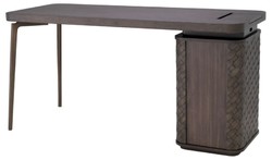 Escritorio Mesa de Oficina de Lujo con Cajón y Puerta Marrón Bronce