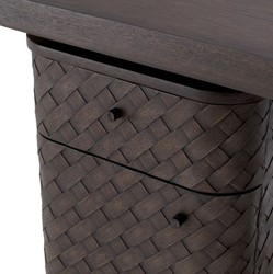 Escritorio Mesa de Oficina de Lujo con Cajón y Puerta Marrón Bronce