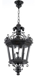 Lampada a Sospensione Barocco di Lusso Nero Antico