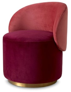 Chaise de Salle à Manger Chaise Pivotante en Velours de Luxe Bordeaux Rouge Rouge Laiton