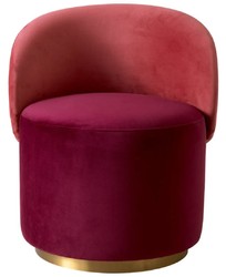 Sedia da Sala da Pranzo Sedia Girevole di Lusso in Velluto Bordeaux Rosso Rosso Ottone
