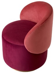 Sedia da Sala da Pranzo Sedia Girevole di Lusso in Velluto Bordeaux Rosso Rosso Ottone