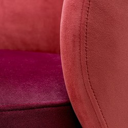 Sedia da Sala da Pranzo Sedia Girevole di Lusso in Velluto Bordeaux Rosso Rosso Ottone